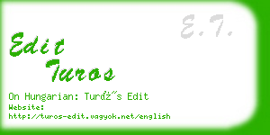 edit turos business card